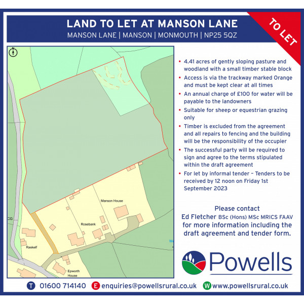 Land to Let at Manson Lane Monmouth